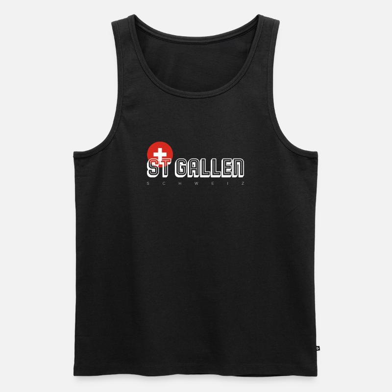 St. Gallen - Männer Premium Bio Tank Top - Schwarz