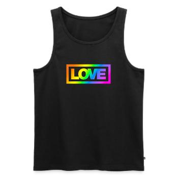 Typo LOVE Kontur Rainbow - Männer Premium Bio Tank Top - Schwarz - Vorne - AI Model Male 178 light (178cm)