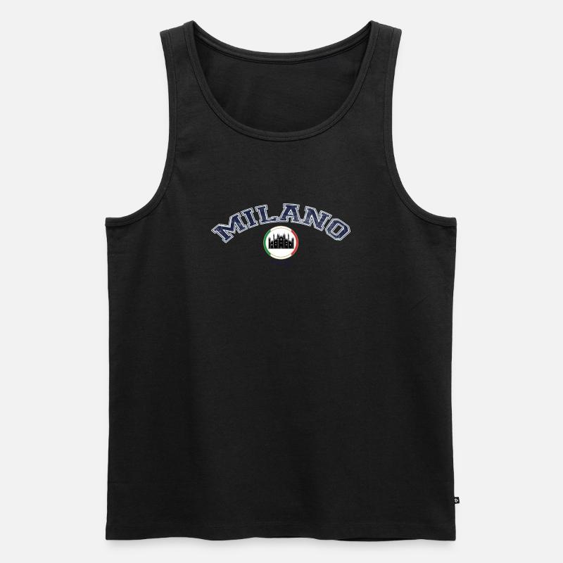 Mailand, Milano, Milan - Männer Premium Bio Tank Top - Schwarz