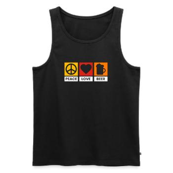 Peace Love Beer Design - Men's Premium Organic Tank Top - black - Front - AI Model Male 178 light (178cm)