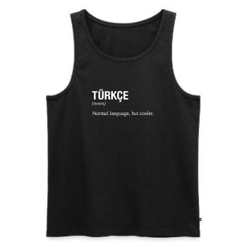 Turkish language Türkische Sprache - Männer Premium Bio Tank Top - Schwarz - Vorne - AI Model Male 178 light (178cm)
