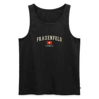 Frauenfeld Schweiz Vintage Emblem - Männer Premium Bio Tank Top - Schwarz - Vorne - AI Model Male 178 light (178cm)