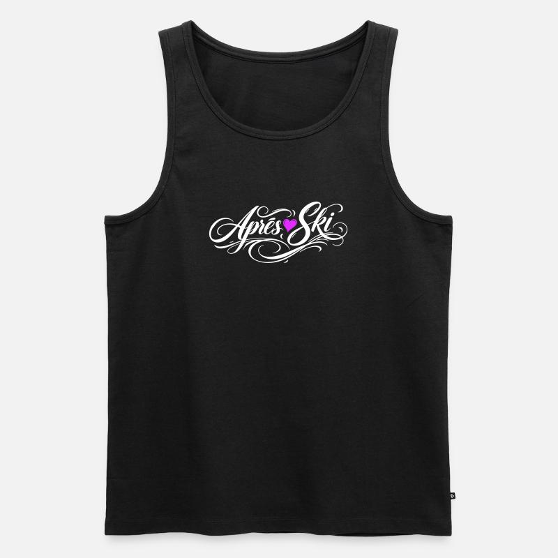 Apres Ski Herz Liebe - Männer Premium Bio Tank Top - Schwarz
