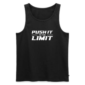Push It To The Limit - Men's Premium Organic Tank Top - black - Front - AI Model Male 178 light (178cm)