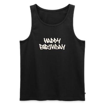 Bon anniversaire - Débardeur bio Premium Homme - noir - Devant - Michal (187cm)