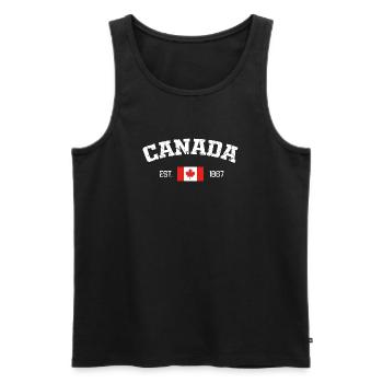 Canada Vintage Maple Crest 1867 - Men's Premium Organic Tank Top - black - Front - AI Model Male 178 light (178cm)