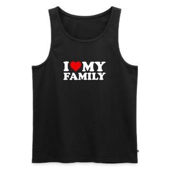 J’aime ma famille - Débardeur bio Premium Homme - noir - Devant - Michal (187cm)