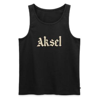 Aksel Fraktur Schrift - Männer Premium Bio Tank Top - Schwarz - Vorne - AI Model Male 178 light (178cm)