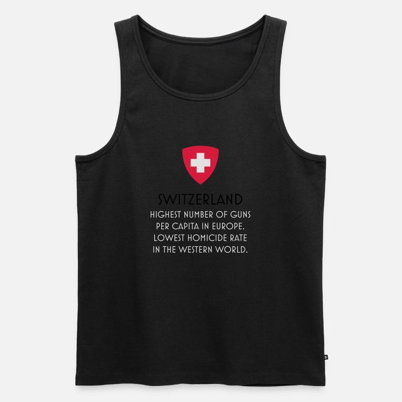 Guns control Swiss - Männer Premium Bio Tank Top - Schwarz