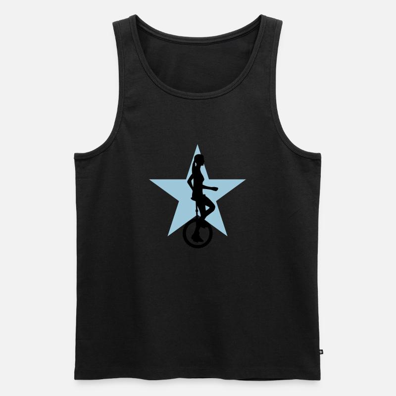 einradfahrerin_2c - Männer Premium Bio Tank Top - Schwarz