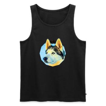 chien de traîneau - Débardeur bio Premium Homme - noir - Devant - Michal (187cm)