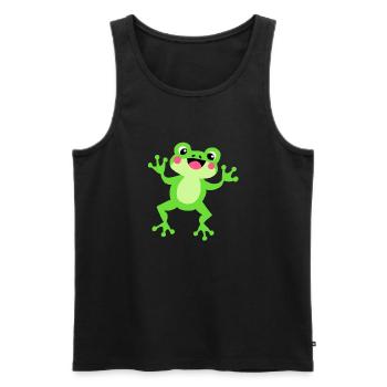 Grenouille mignonne - Débardeur bio Premium Homme - noir - Devant - Michal (187cm)