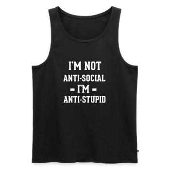 Anti-social - Männer Premium Bio Tank Top - Schwarz - Vorne - AI Model Male 178 light (178cm)