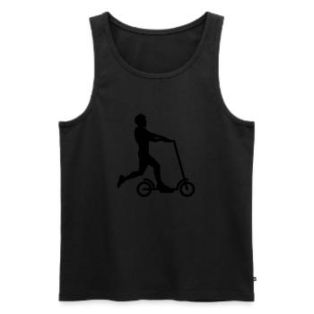 electric scooter clipart electric scooter fun tretrol - Men's Premium Organic Tank Top - black - Front - AI Model Male 178 light (178cm)