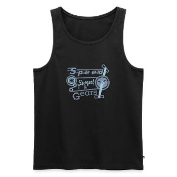 speed sweat n gears - 3 farb Vektor - Männer Premium Bio Tank Top - Schwarz - Vorne - AI Model Male 178 light (178cm)