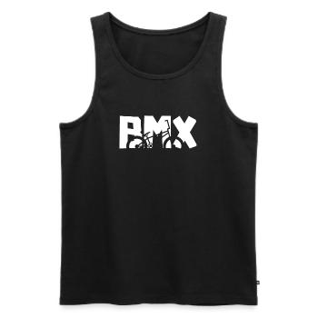 Chemise de pilote BMX – Cool Bike Design - Débardeur bio Premium Homme - noir - Devant - AI Model Male 178 light (178cm)