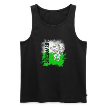 Steiermark Retro Style - Männer Premium Bio Tank Top - Schwarz - Vorne - Michal (187cm)