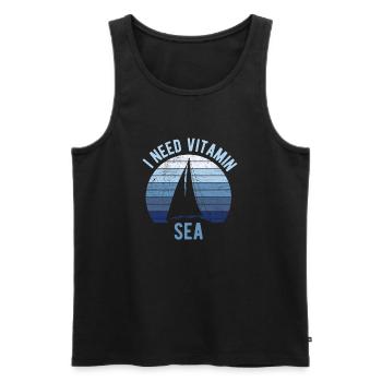 Segelboot I need Vitamin Sea - Männer Premium Bio Tank Top - Schwarz - Vorne - AI Model Male 178 light (178cm)