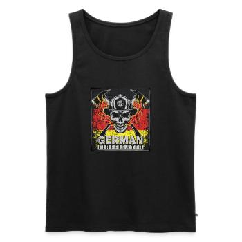 Firefighter / Feuerwehr - Männer Premium Bio Tank Top - Schwarz - Vorne - Michal (187cm)