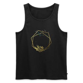 Frame Gold Rose Abstract Hexagon Hexagon - Men's Premium Organic Tank Top - black - Front - AI Model Male 178 light (178cm)
