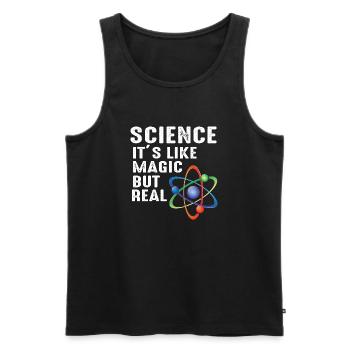 science - Men's Premium Organic Tank Top - black - Front - AI Model Male 178 light (178cm)