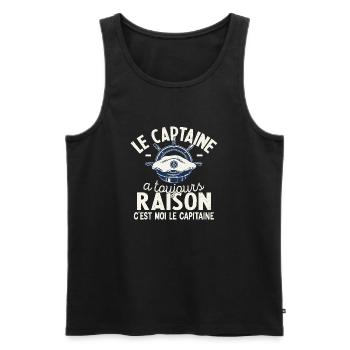 Le Capitaine A Toujours Raison C'est Moi Captain - Débardeur bio Premium Homme - noir - Devant - Michal (187cm)