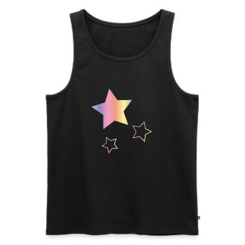 Rainbow Stars - Men's Premium Organic Tank Top - black - Front - AI Model Male 178 light (178cm)