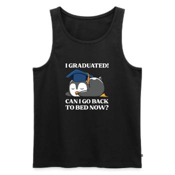 I graduated , Can I go back to bed now? - Men's Premium Organic Tank Top - black - Front - AI Model Male 178 light (178cm)