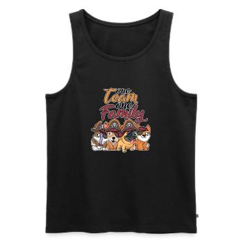 team family dog pirate bachelorette party puppy - Men's Premium Organic Tank Top - black - Front - AI Model Male 178 light (178cm)