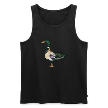 Art du canard colvert - Débardeur bio Premium Homme - noir - Devant - AI Model Male 178 light (178cm)