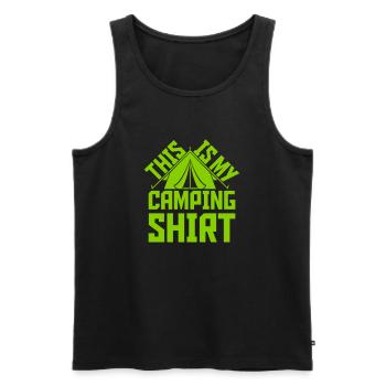 C’est mon camping - Débardeur bio Premium Homme - noir - Devant - Michal (187cm)