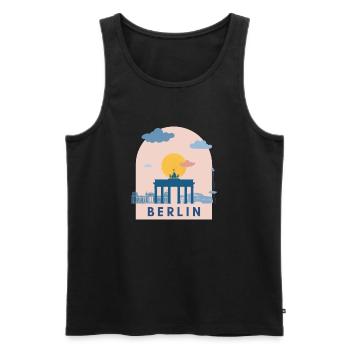 Allemagne Deutschland Berlin Design Europa Europe - Débardeur bio Premium Homme - noir - Devant - AI Model Male 178 light (178cm)