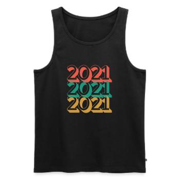Anniversaire année 2021 Vintage 2021 - Débardeur bio Premium Homme - noir - Devant - Michal (187cm)