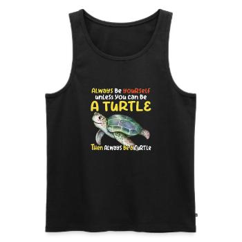 Be a turtle - Men's Premium Organic Tank Top - black - Front - AI Model Male 178 light (178cm)