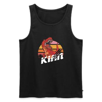 KIAN - Schöner Jungen Name mit T-REX Dino - Männer Premium Bio Tank Top - Schwarz - Vorne - AI Model Male 178 light (178cm)