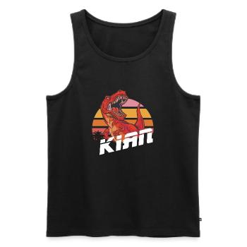 KIAN - Schöner Jungen Name mit T-REX Dino - Männer Premium Bio Tank Top - Schwarz - Vorne - AI Model Male 178 light (178cm)
