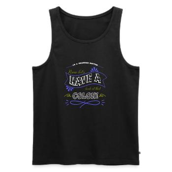 awesome funny quote humor coffeecups blog birthday - Men's Premium Organic Tank Top - black - Front - Michal (187cm)
