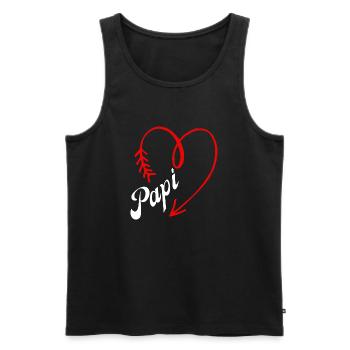 papi cœur - Débardeur bio Premium Homme - noir - Devant - Michal (187cm)