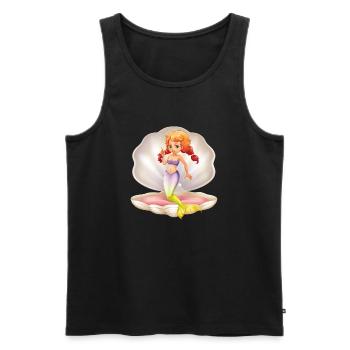 mermaid mermaid girl shell fin - Men's Premium Organic Tank Top - black - Front - AI Model Male 178 light (178cm)