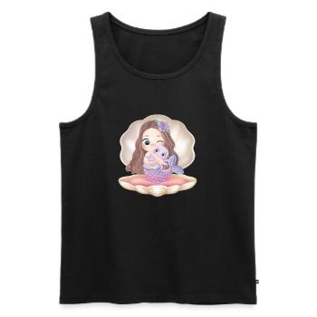 mermaid mermaid girl shell fin - Men's Premium Organic Tank Top - black - Front - AI Model Male 178 light (178cm)