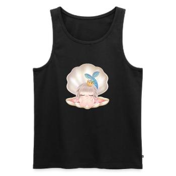 mermaid mermaid girl shell fin - Men's Premium Organic Tank Top - black - Front - AI Model Male 178 light (178cm)