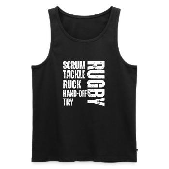 T-shirt Rugby Original Gift - Men's Premium Organic Tank Top - black - Front - AI Model Male 178 light (178cm)