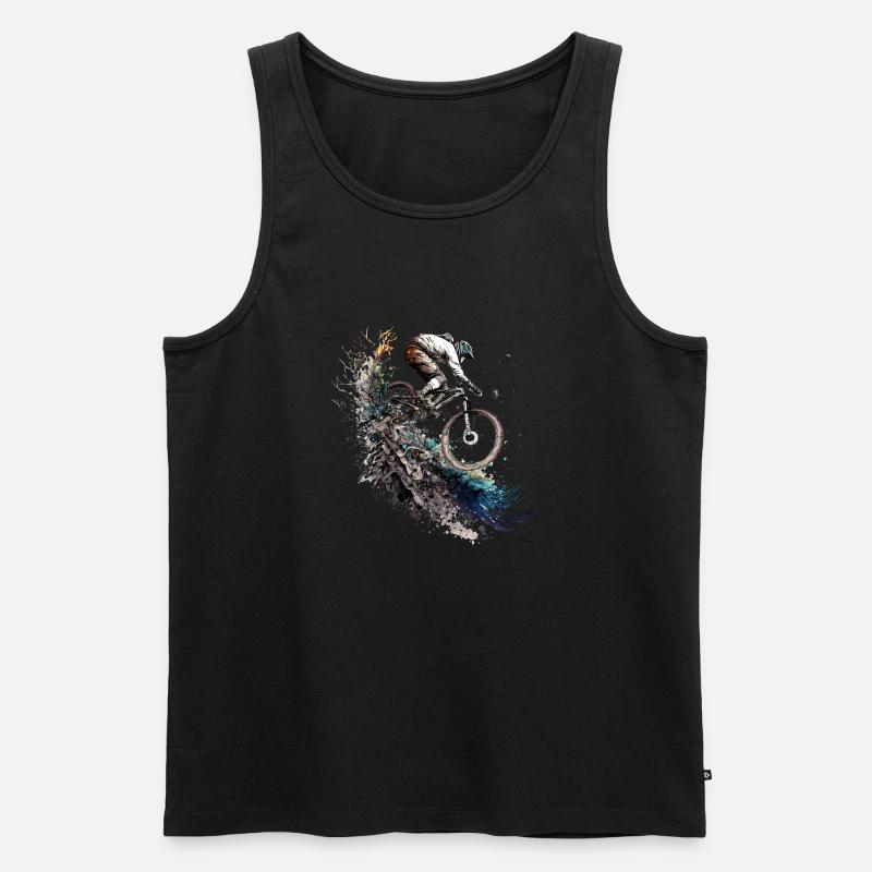 MTB Downhill - Männer Premium Bio Tank Top - Schwarz
