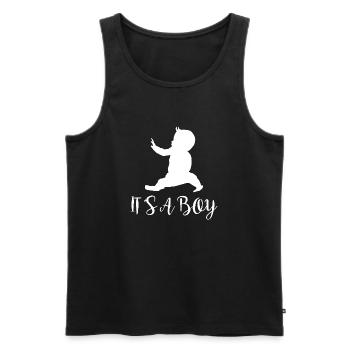 Grossesse Baby shower Babyshower Boy Girl - Débardeur bio Premium Homme - noir - Devant - AI Model Male 178 light (178cm)