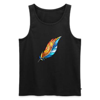 Feather - Men's Premium Organic Tank Top - black - Front - AI Model Male 178 light (178cm)