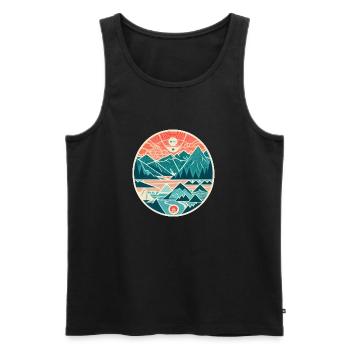 Mountains - Men's Premium Organic Tank Top - black - Front - Michal (187cm)