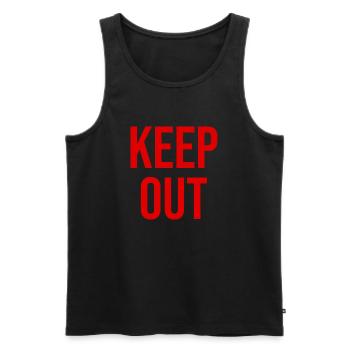 Keep out rouge - Débardeur bio Premium Homme - noir - Devant - Michal (187cm)