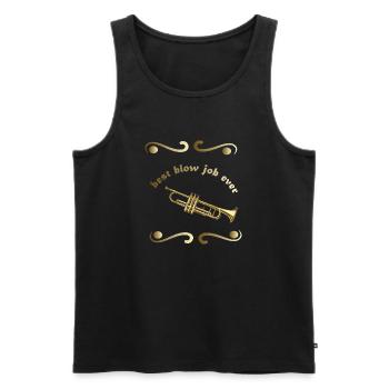 blow job - Männer Premium Bio Tank Top - Schwarz - Vorne - AI Model Male 178 light (178cm)