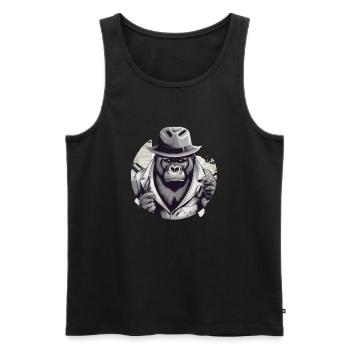 Der Gorilla - Männer Premium Bio Tank Top - Schwarz - Vorne - Michal (187cm)
