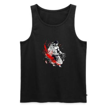 The fighter - Men's Premium Organic Tank Top - black - Front - AI Model Male 178 light (178cm)